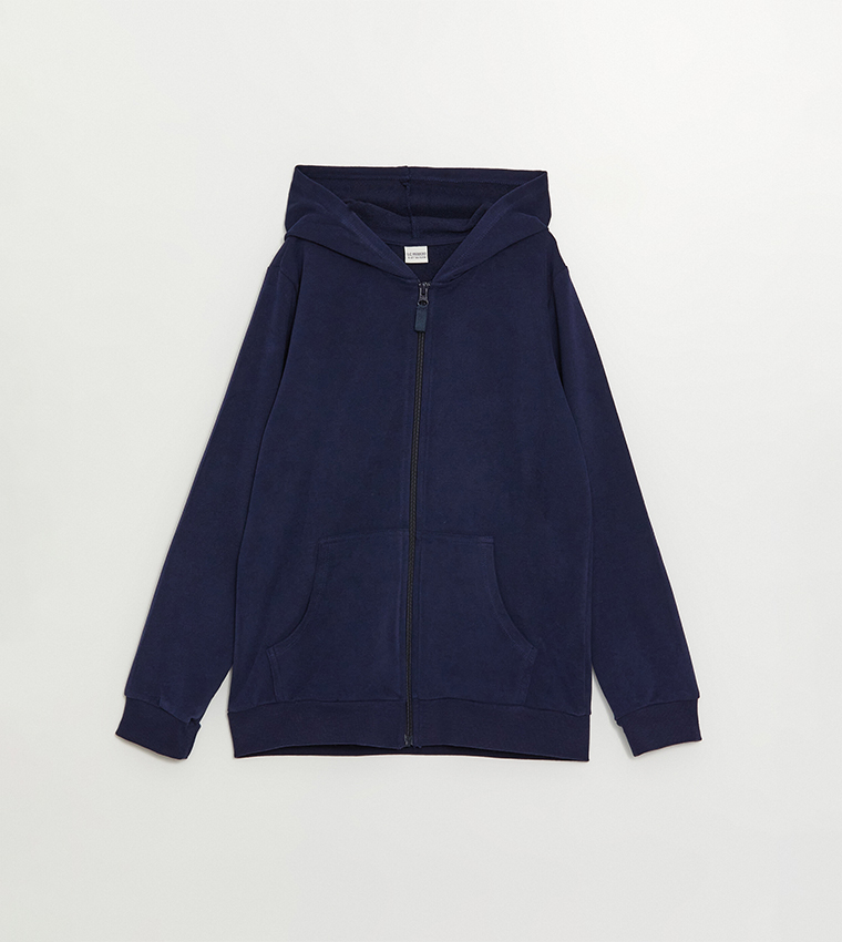 Buy LC Waikiki Solid Zip Through Hoodie In Navy 6thStreet Kuwait