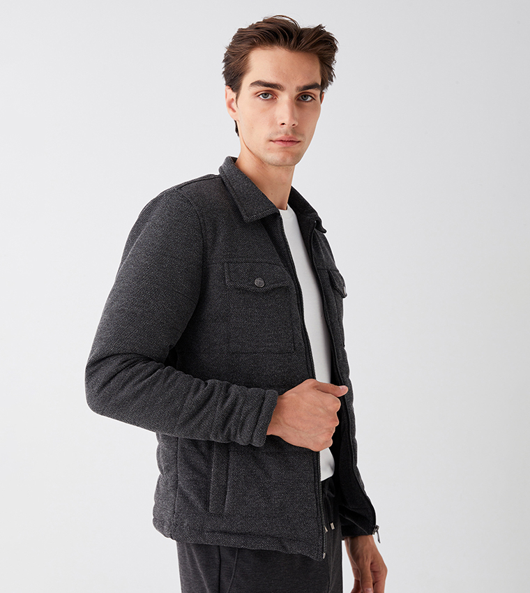 Slim fit quilted online jacket