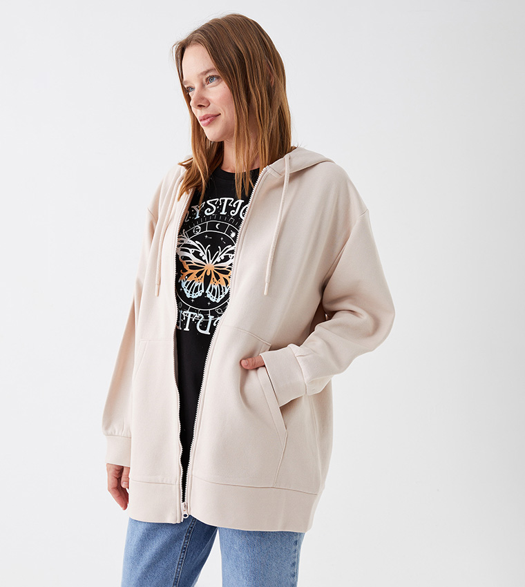 Oversized hotsell hoodie beige