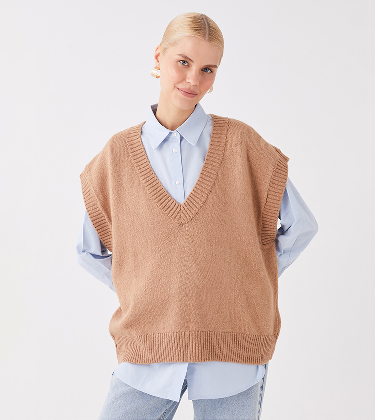 Oversized sale knit vest