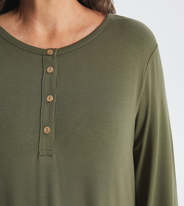 Solid Crew Neck Maxi Dress