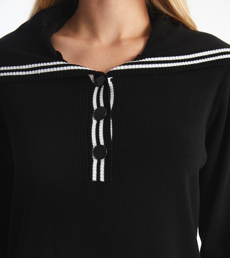 Maternity Contrast Trim Sweater Dress