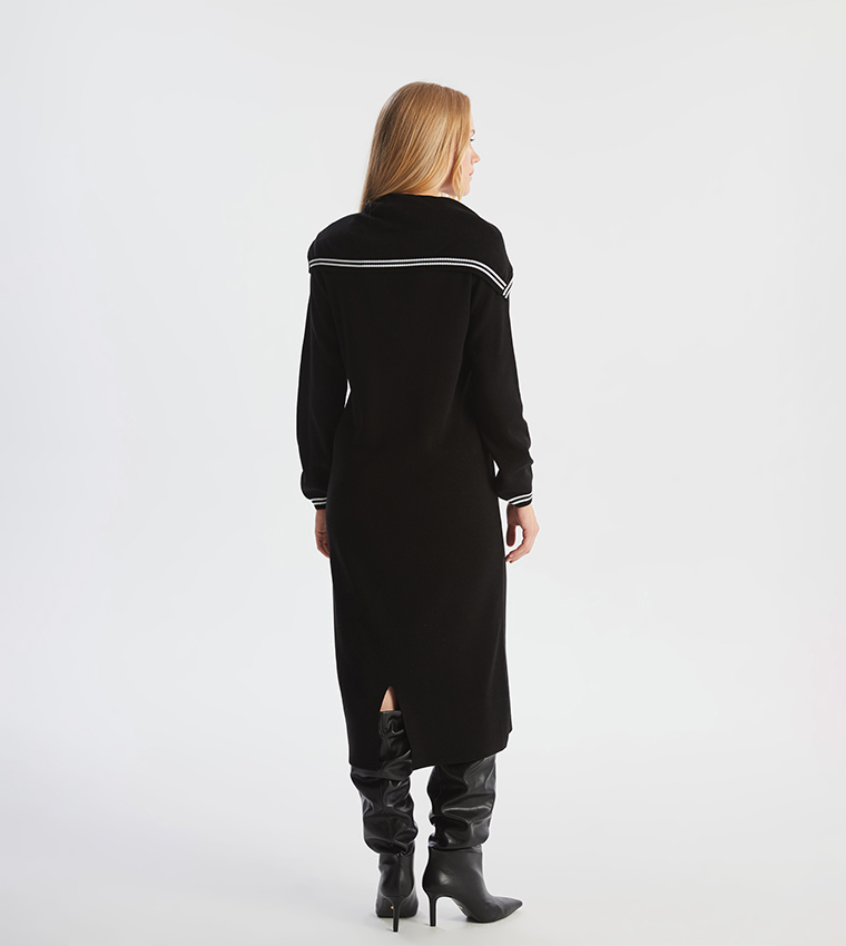 Maternity Contrast Trim Sweater Dress