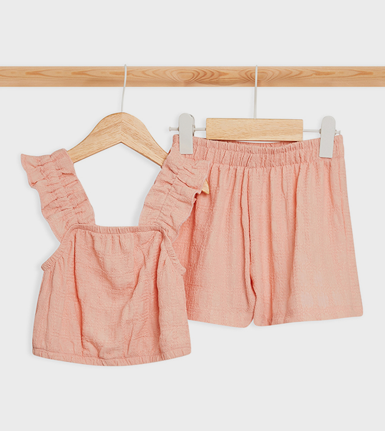 Textured Sleeveless Clothing Set