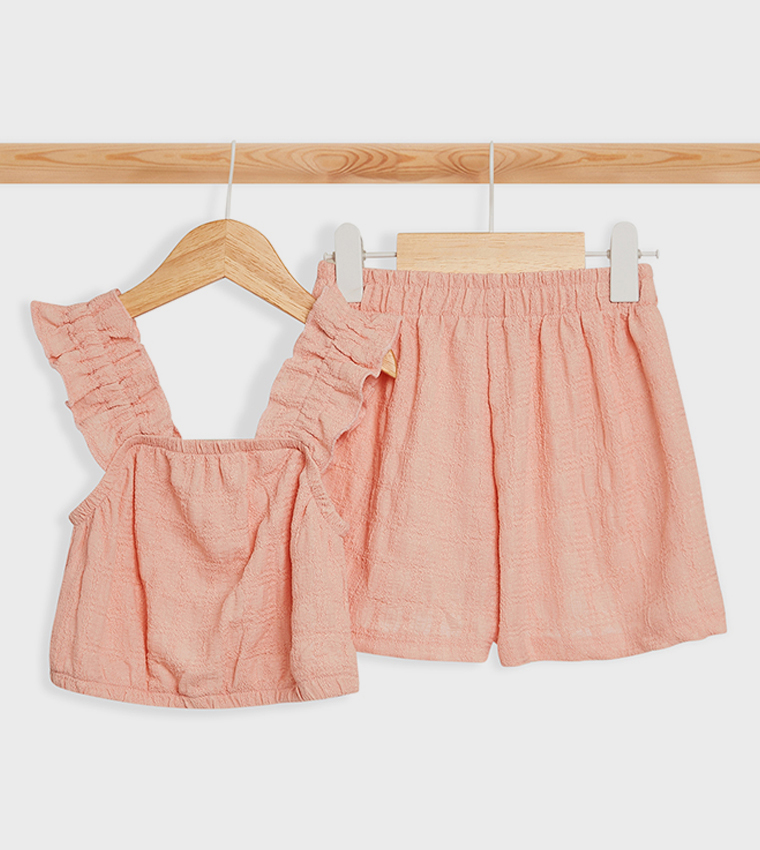 Textured Sleeveless Clothing Set