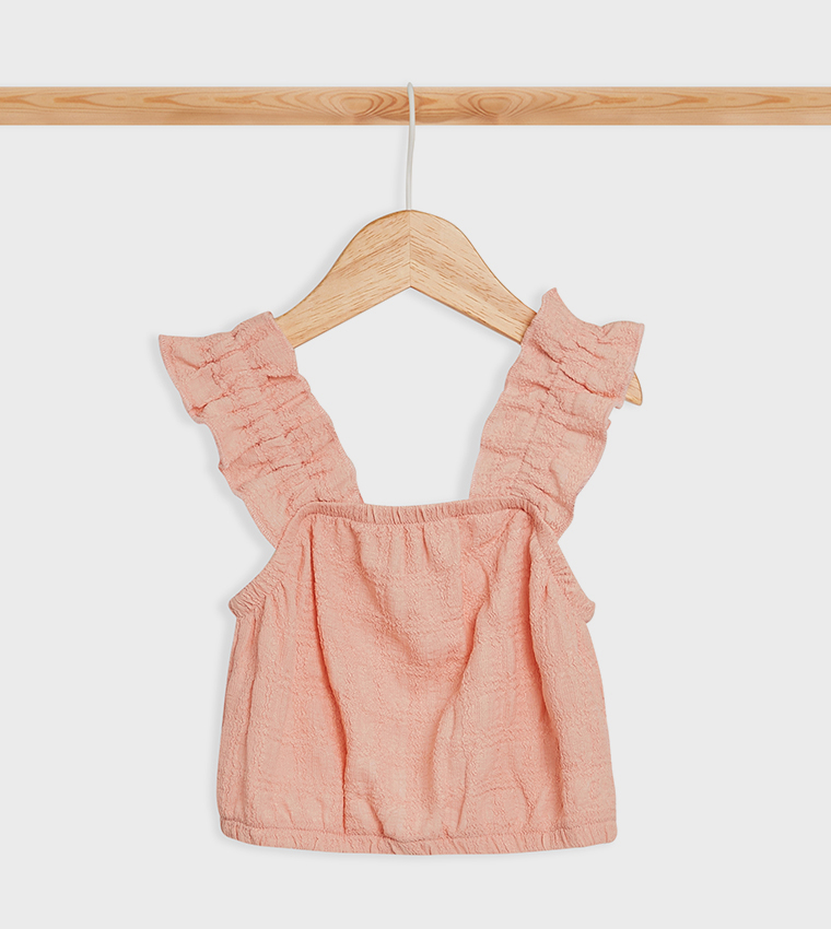 Textured Sleeveless Clothing Set