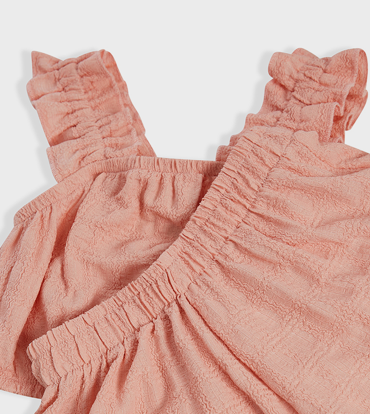 Textured Sleeveless Clothing Set