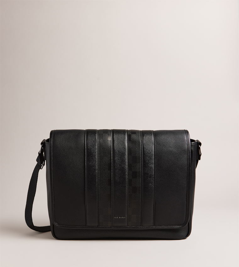 Textured Flap Messenger Bag
