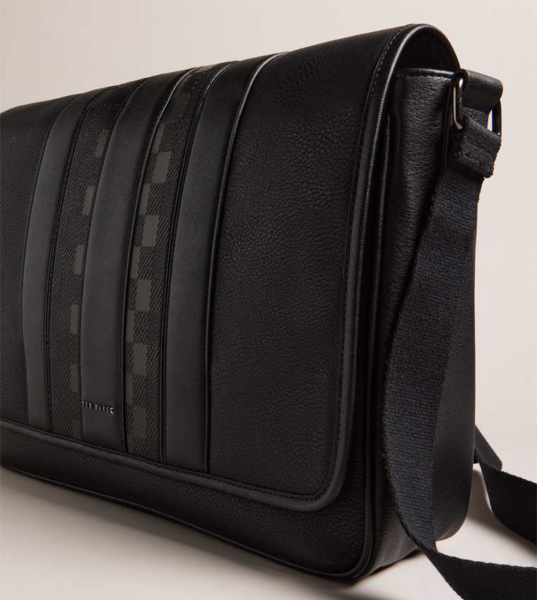 Textured Flap Messenger Bag