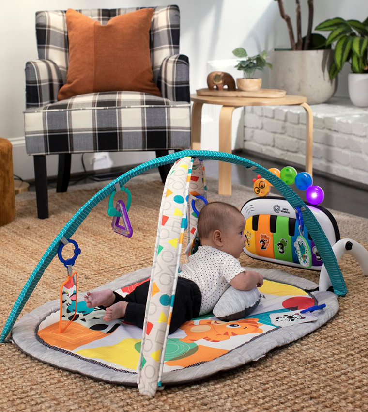 4-in-1 Kickin' Tunes Music and Language Play Gym and Piano Tummy Time Activity Mat