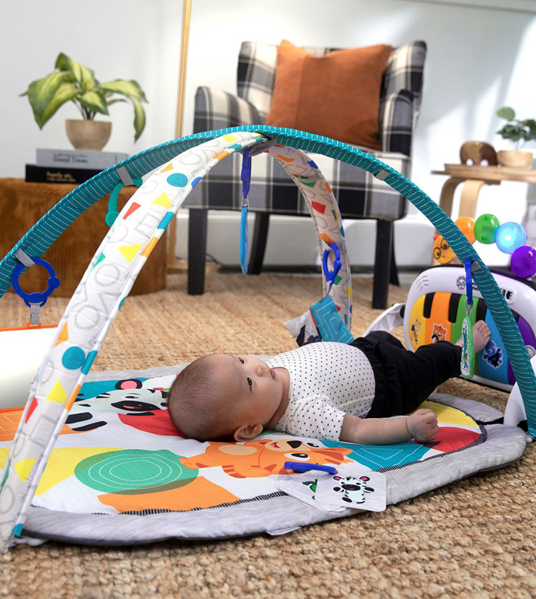 4-in-1 Kickin' Tunes Music and Language Play Gym and Piano Tummy Time Activity Mat