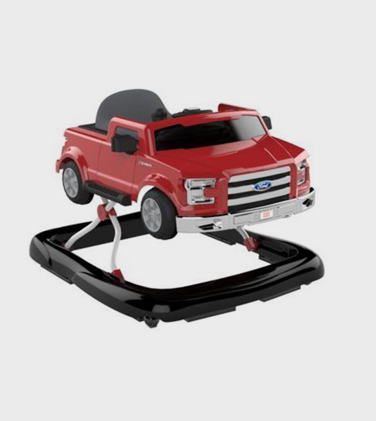 مركز نشاط ودافع أطفال فورد F-150 4 في 1 باللون الأحمر مع عجلة قيادة تفاعلية قابلة للإزالة - لعبة، للأطفال بعمر 6 أشهر فما فوق