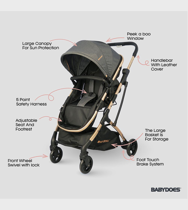 PRONTO RTS - Baby Stroller with Reversible Travel System and 5-Point Harness