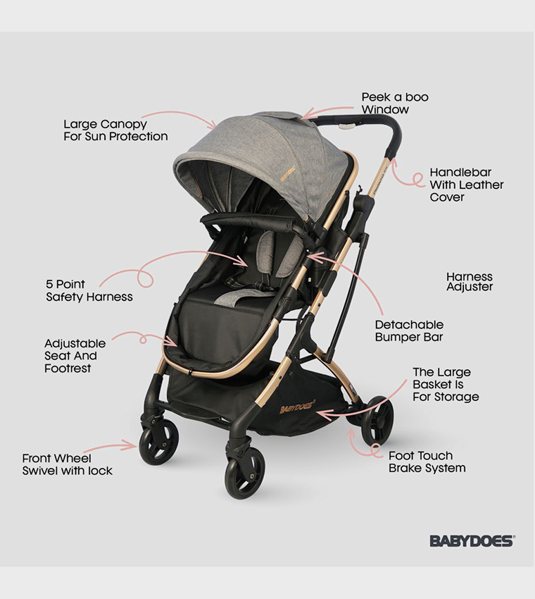 PRONTO RTS - Baby Stroller with Reversible Travel System and 5-Point Harness