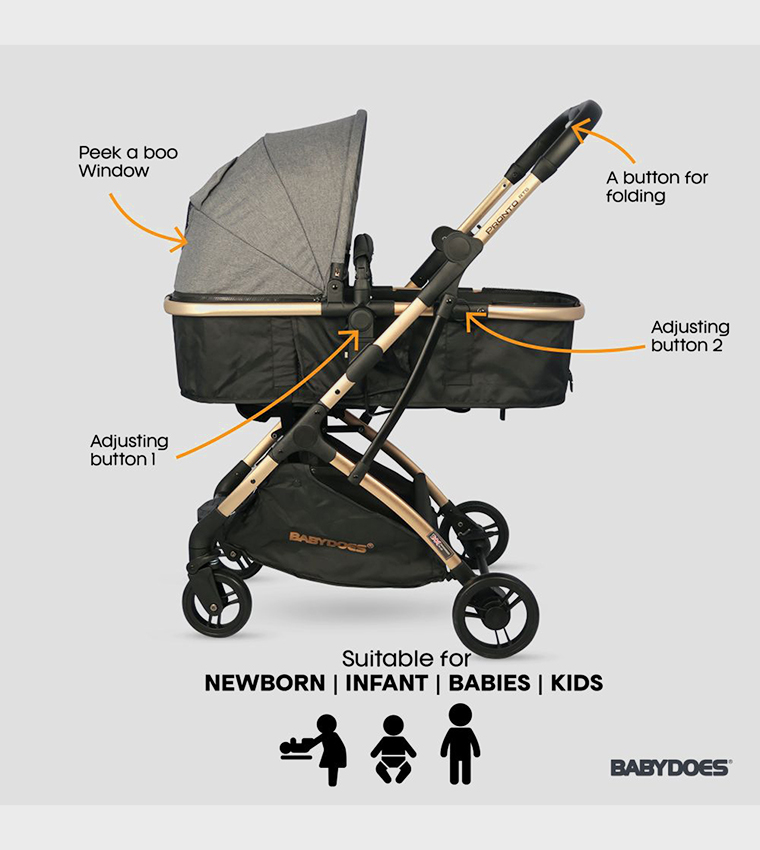 PRONTO RTS - Baby Stroller with Reversible Travel System and 5-Point Harness