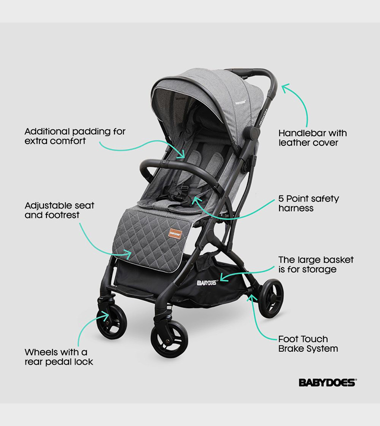 Buy BABYDOES PRONTO+ Baby Stroller With 5 Point Harness And One Click ...