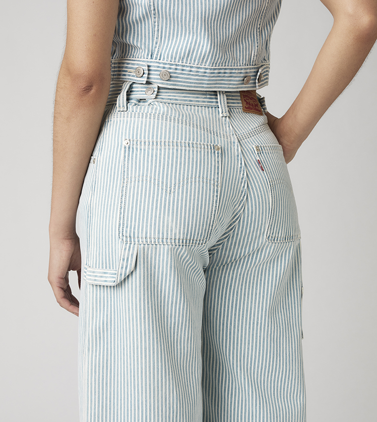 Cinch Striped Baggy Fit Jeans