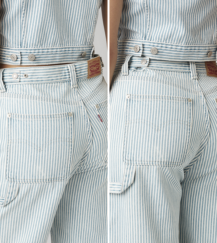 Cinch Striped Baggy Fit Jeans