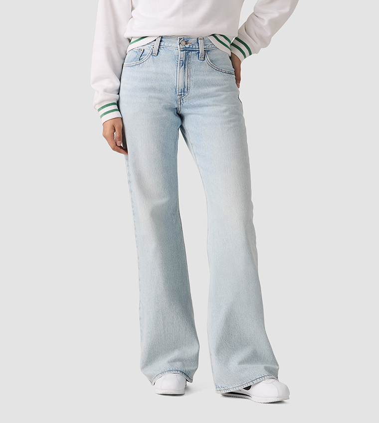 MIDDY Washed Loose Bootcut Jeans