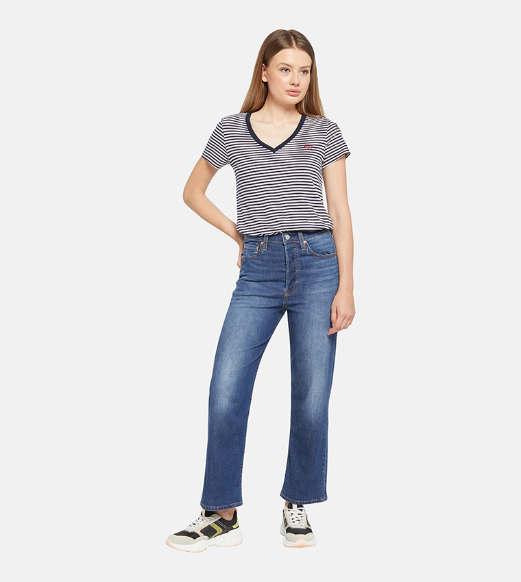 Ribcage Washed Straight Fit Jeans