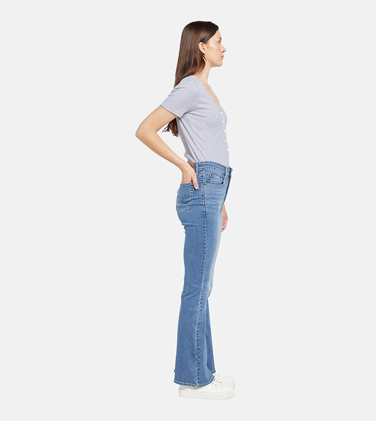 726 Washed High Rise Flared Jeans