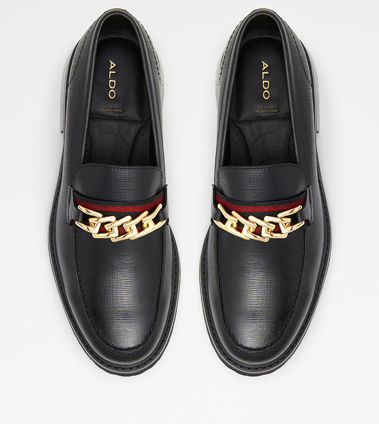 Buy Aldo Weaver Classic Chain Link Moccasins In Black  display picture 3