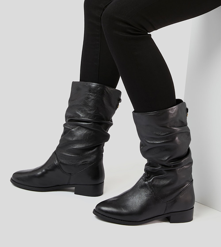 Buy Dune London Wf Rosalindas Wide Fit Calf Boots In Black 6thStreet Saudi Arabia