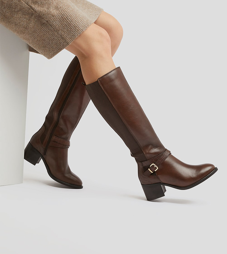 Buy Dune London Wf Tildings Zippered Knee High Heeled Boots In