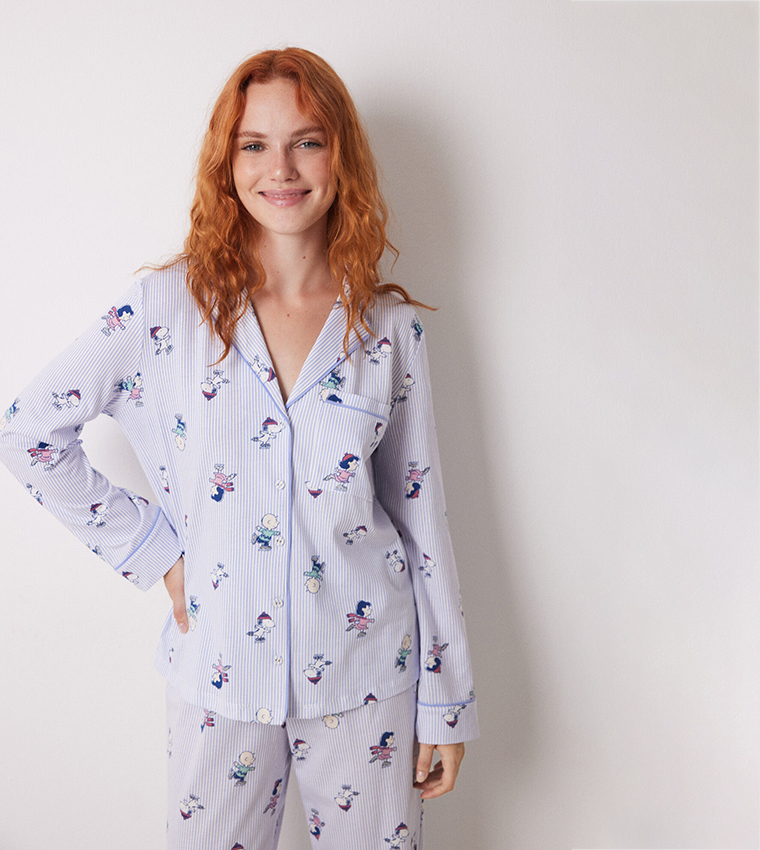 Printed Long Sleeves Pajama Set