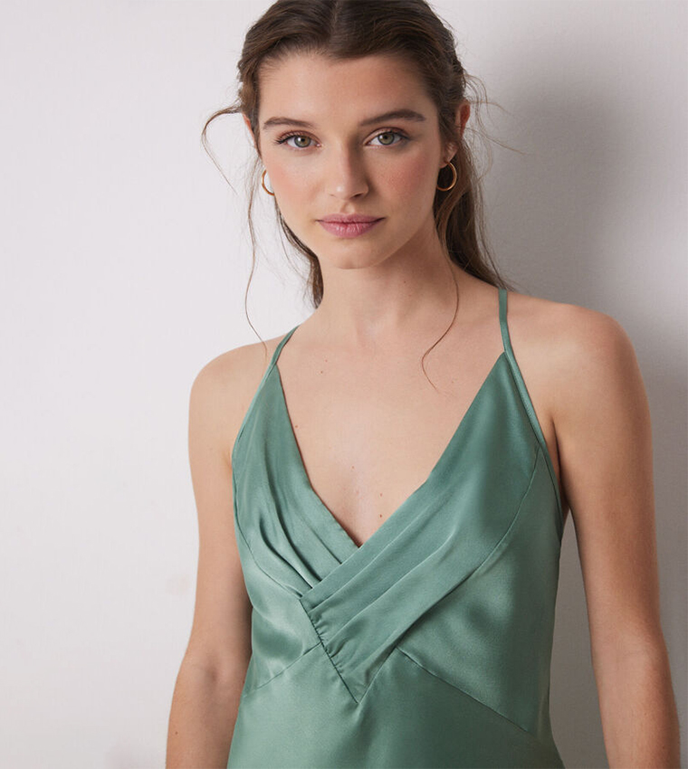 Solid Satin Midi Nightdress