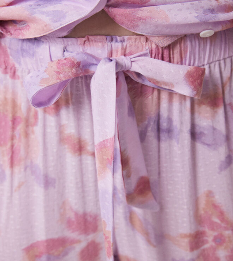 Floral Printed Shirt Pyjama Set