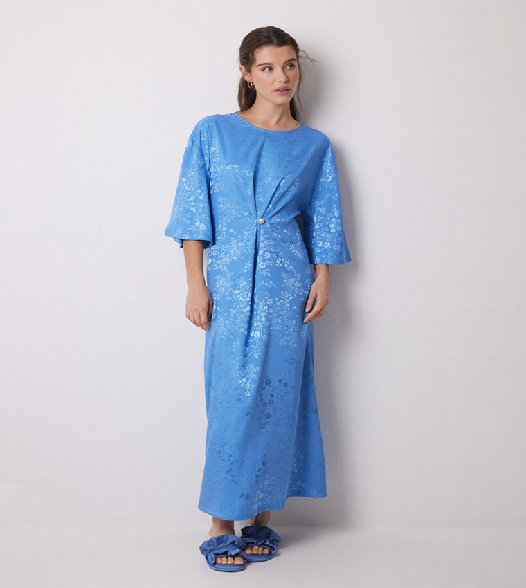 Jacquard Satin Maxi Dress