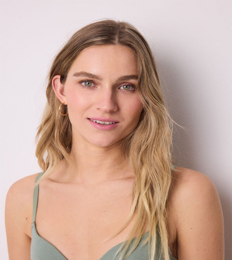 حمالة صدر قطنية مبطنة بسلك دعم وتصميم بوش أب