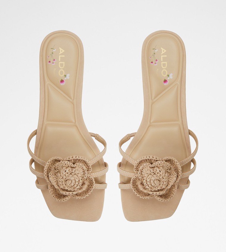 WILDBLOOM Floral Applique Flat Sandals