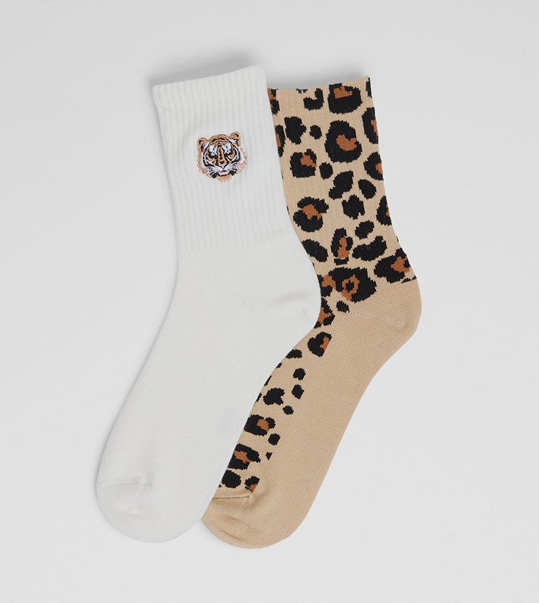 WILDPAWS Pack of 2 Patterned Crew Socks