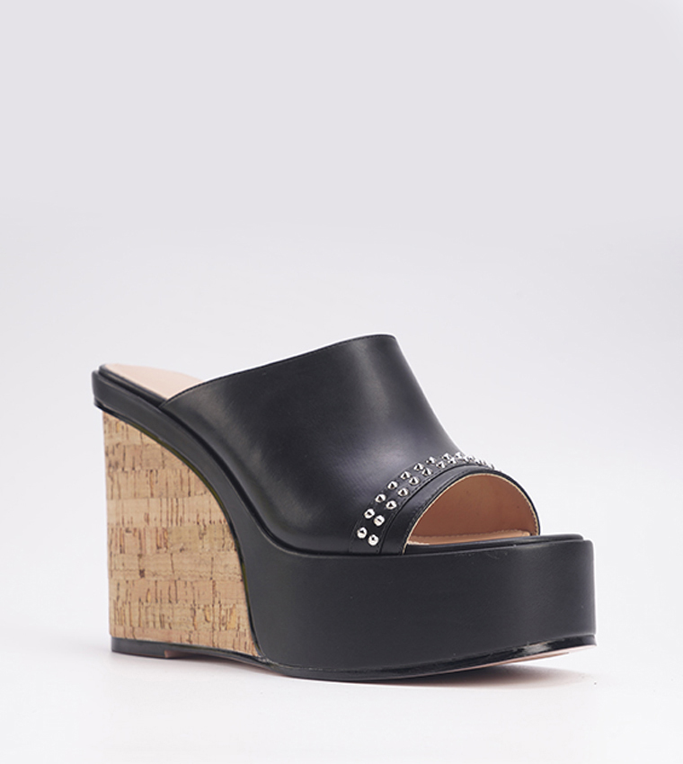 Nine west black wedges online