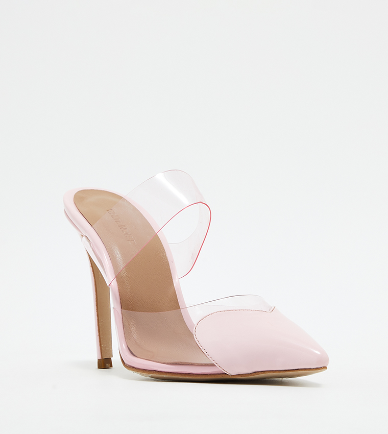 Pink on sale clear pumps