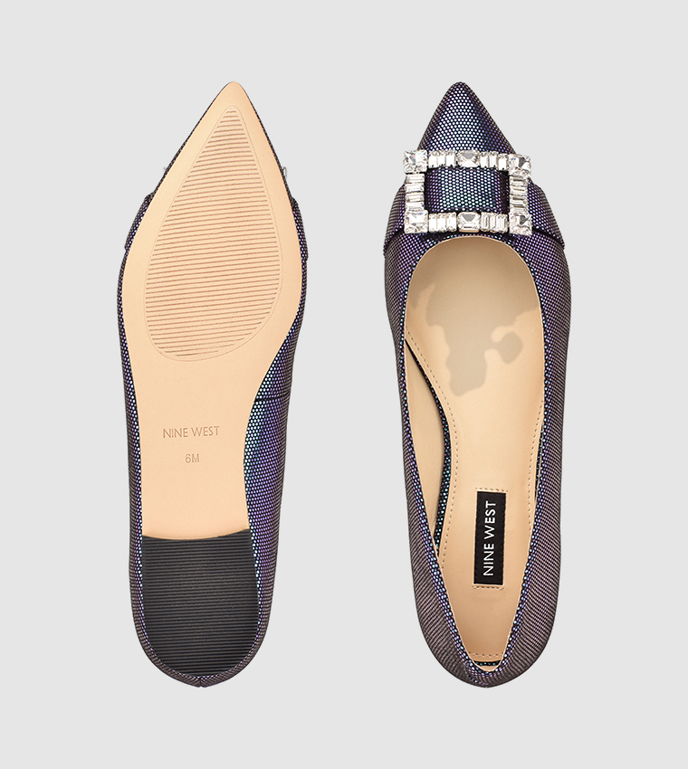 Nine west snakeskin flats deals