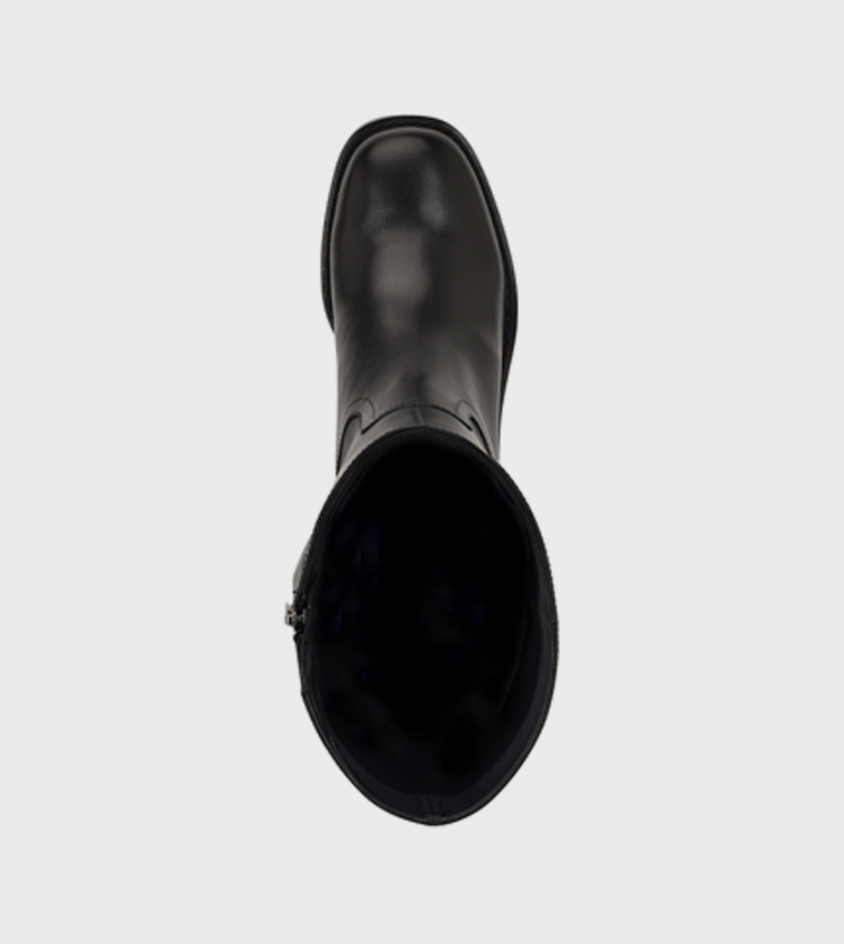 BROKLYN Solid Square Toe Mid Calf Boots