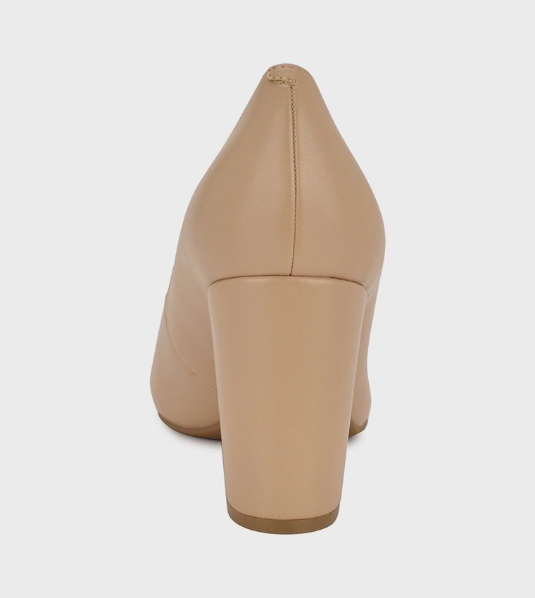 Pointed Toe Block Heel Pumps