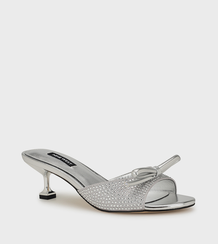 DELLY Embellished Kitten Heel Sandals