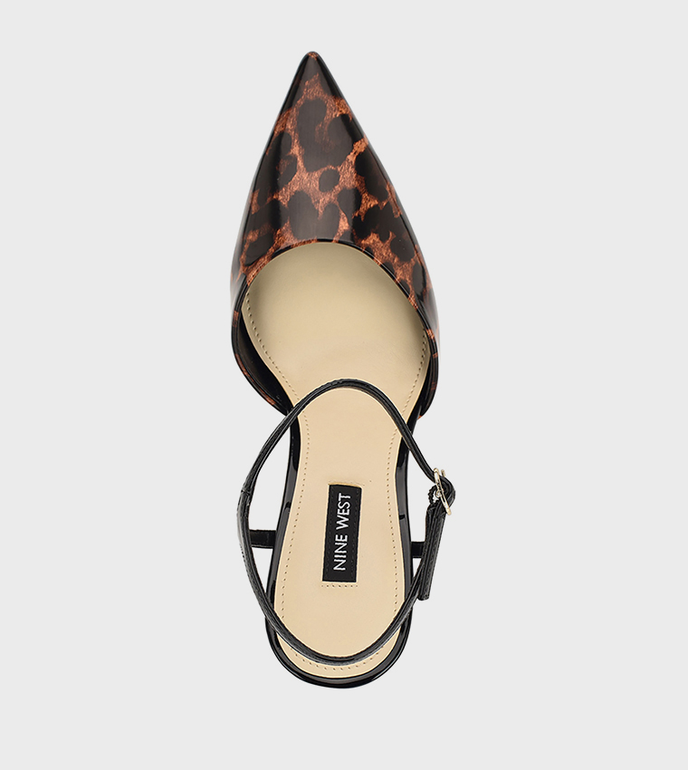 DRES Leopard Print Ankle Strap Pumps