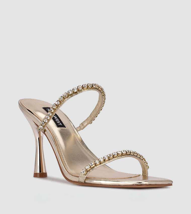 Embellished heels gold best sale