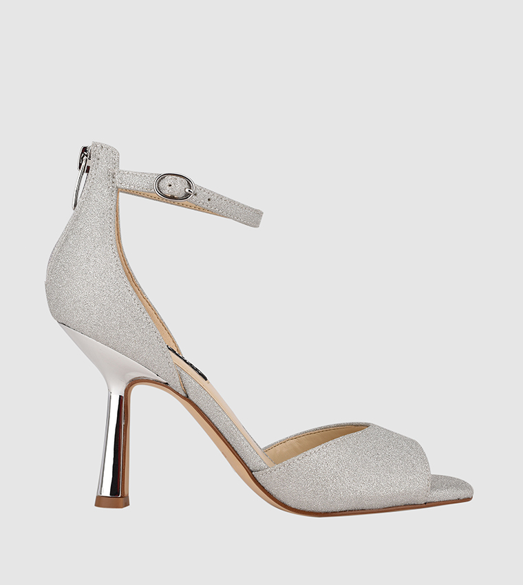 silver mid heels uk