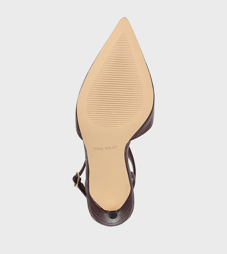 حذاء كعب بحزام كاحل مزخرف