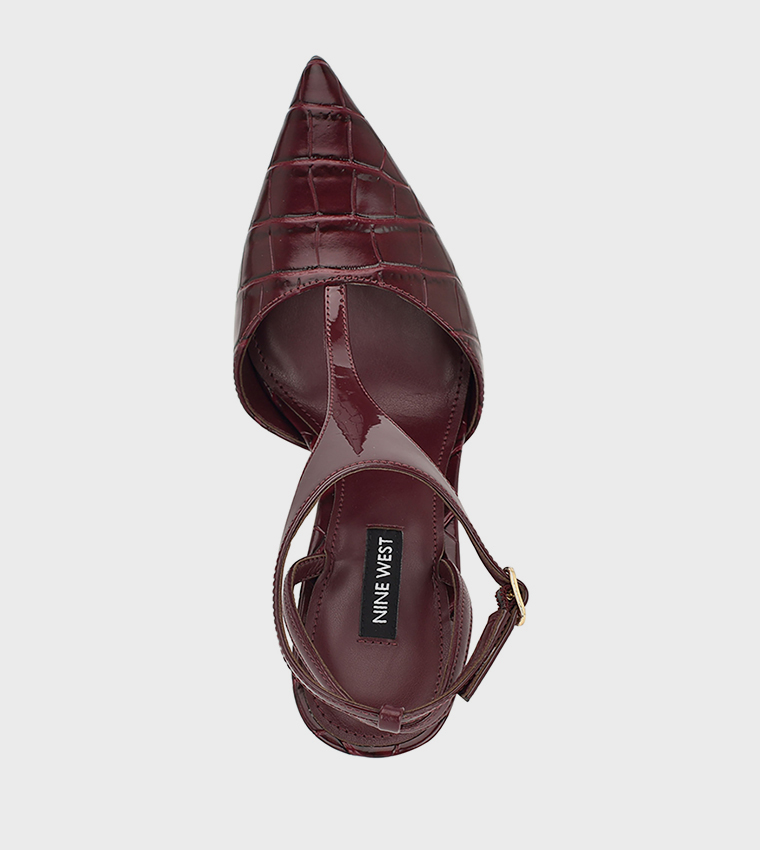 حذاء كعب بحزام كاحل مزخرف