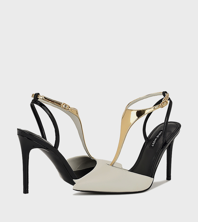 FIESTA Metallic Ankle Strap Pumps