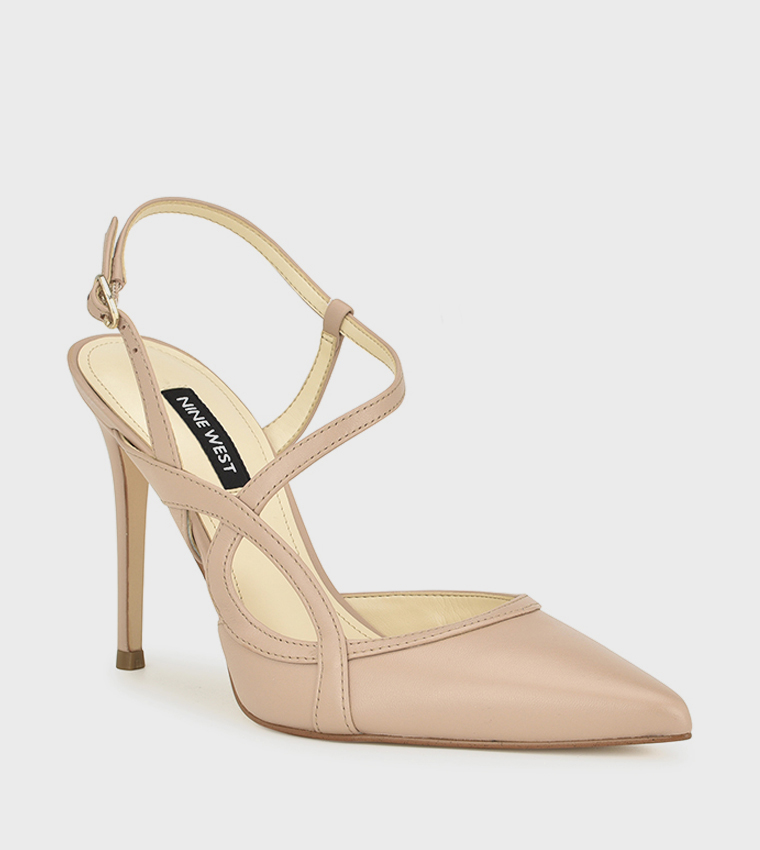 Buy Nine West FRESTA Slingback Stiletto Heel Pumps In Beige | 6thStreet ...