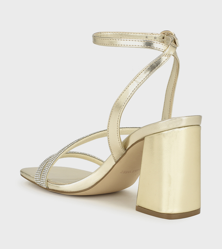 GADEN Embellished Block Heel Sandals