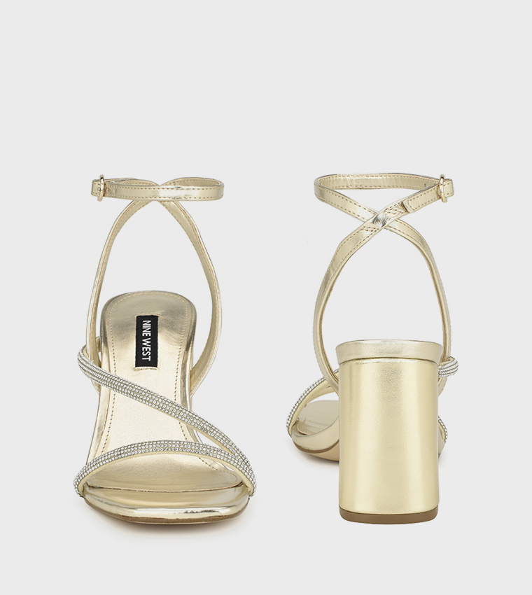 GADEN Embellished Block Heel Sandals
